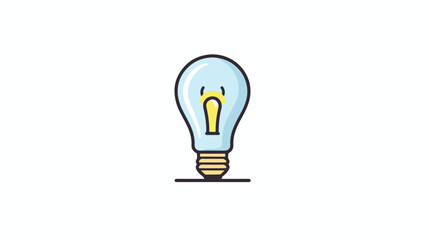 Hand drawn bulb vector icon. Idea flat sign design. B