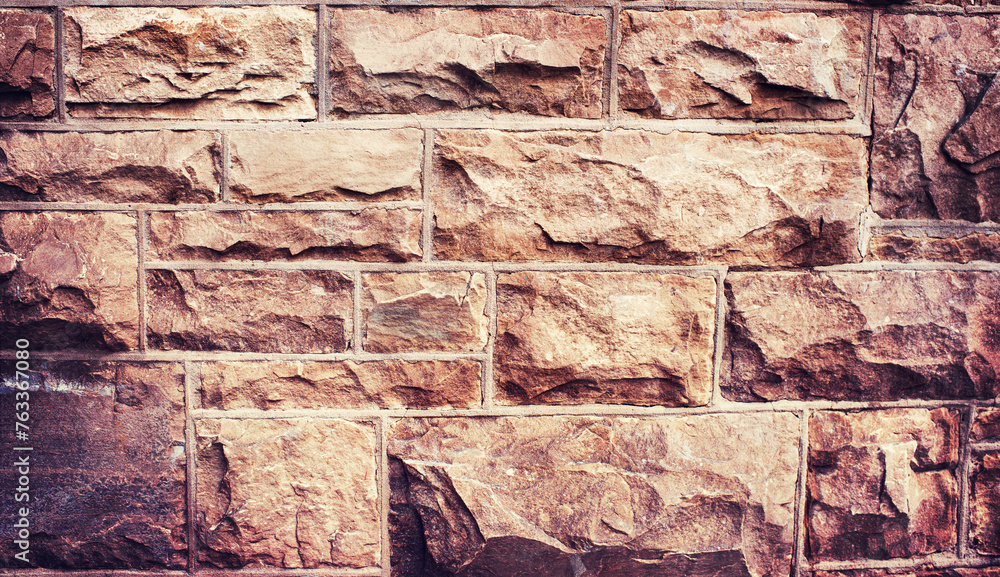 Poster closeup, brick wall or design with structure, architecture or pattern with building or brick. empty,