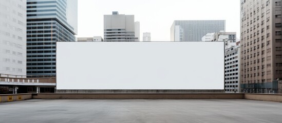 Obraz premium Empty billboard on rooftop in city