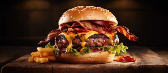 A Bacon Cheeseburger Close Up