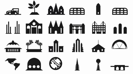 Icon World With Style Glyph  flat vector isolated on