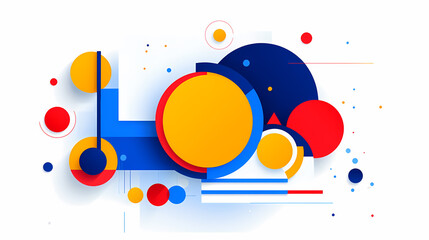 Obraz premium Abstract flat vector design featuring circles and lines