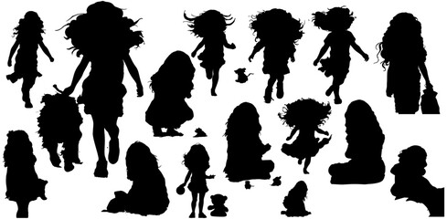 Vector silhouette of children