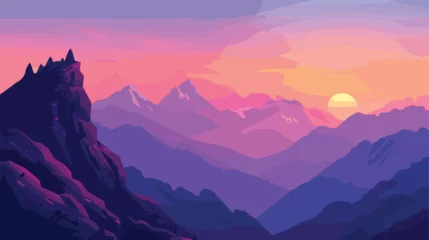 Foto op Canvas Landscape mountain sunrise background © Aina