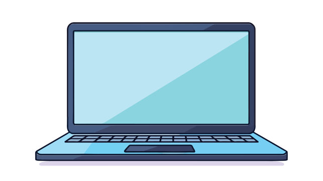 Laptop flat vector icon illustration isolated on white