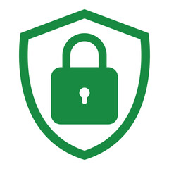 Lock icon, green isolated on white background, vector illustration. eps 10