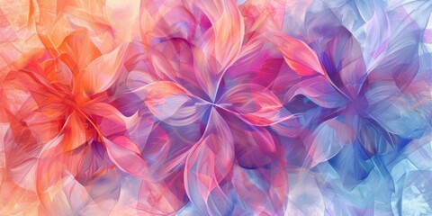 Fototapeta na wymiar Colorful abstract floral design with watercolor effect