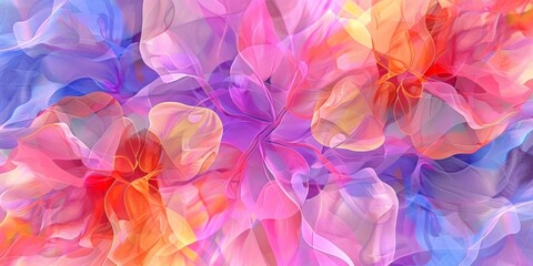 Colorful abstract floral design with watercolor effect