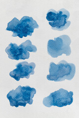 Watercolor spots on textured canva.  Textured design elements