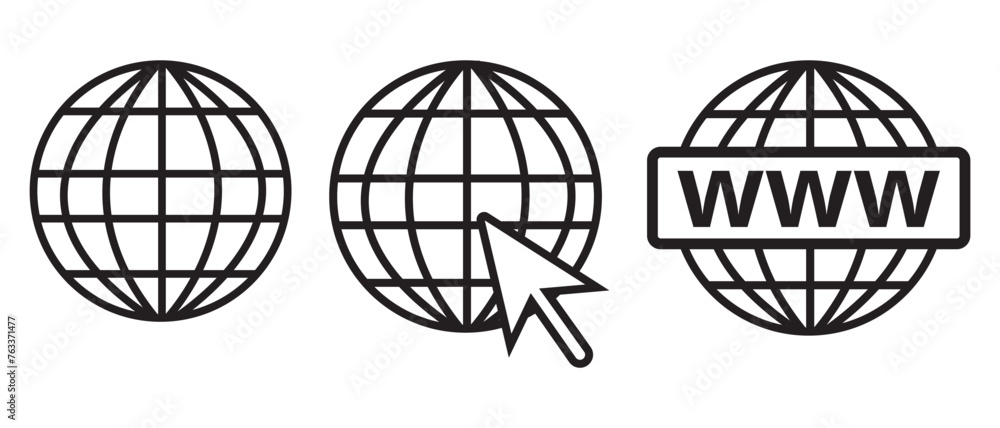 Poster website icon set. web icons vector. web icon vector, logo, silhouette. internet world vector silhoue