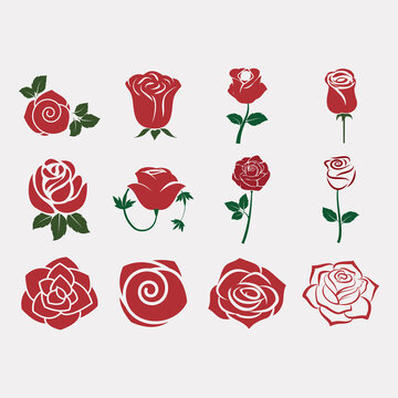  collection of rose flower logos