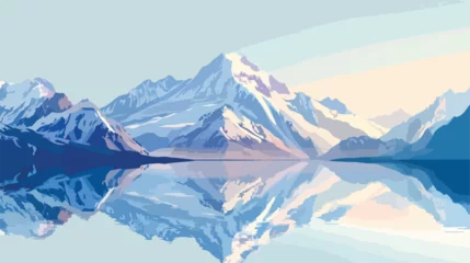 Crédence de cuisine en verre imprimé Bleu clair Mountain Lake. Morning landscape with clear sky 