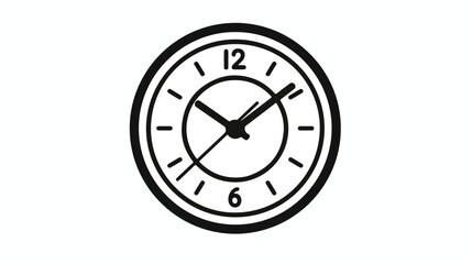 Outline clock icon illustration