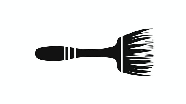 Paint brush black icon in trendy flat or line style 