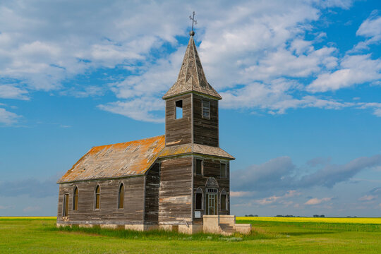 Abandoned Christ Lutheran Church in rural Saskatchewan; Francis, Saskatchewan, Canada