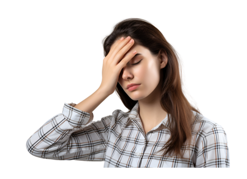 woman with headache, transparent background\ - Powered by Adobe