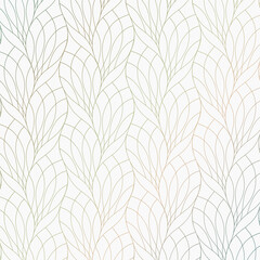 Abstract linear flower petal or leaves geometric pattern vector background, pattern is clean for fabric, printing, wallpaper. Pattern is on swatches panel - 763377411