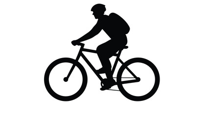 Fototapeta na wymiar Riding bike icon flat icon islated on white background