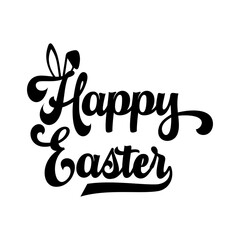 Happy Easter typography clip art design on plain white transparent isolated background for card, shirt, hoodie, sweatshirt, apparel, tag, mug, icon, poster or badge