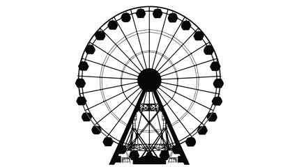 Simple ferris wheel silhouette illustration