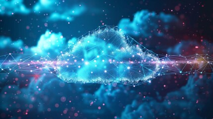 Obraz premium Cloud computing concept. cloud connection technology background