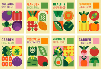 Collection of posters with vegetables. Illustrations of fresh organic products.
Ideal for advertising, promoting healthy eating, cooking events or inspiring an environmentally conscious lifestyle.