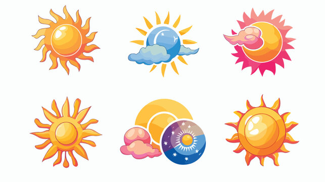 Sunshine and Sunrise Weather Element Vector Icon 