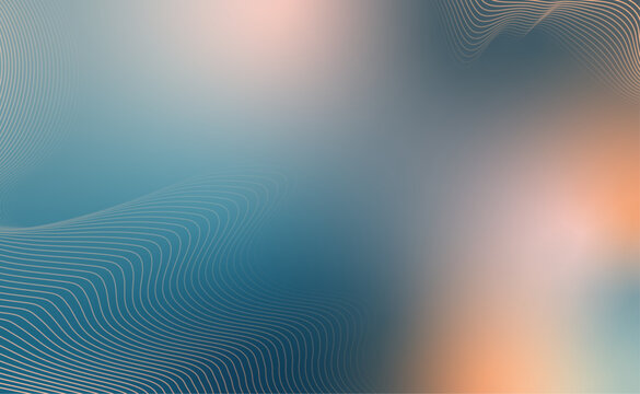 Orange and teal gradient background with wavy lines