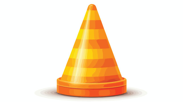 Traffic cone icon  flat vector isolated on white background