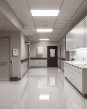A clean, organized emergency room command center, offering a minimalist setting for emergency healthcare management discussions