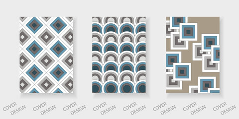 Trendy template for design cover, poster, flyer. Layout set for sales, presentations. Minimal vector background with geometric shapes. Circles and squares in natural shades.