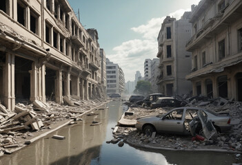 empty destroyed city