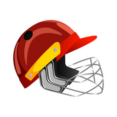 Fototapeta premium Red color sports helmet on transparent background