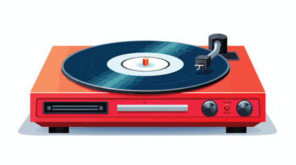 Vinyl player console icon flat vector 