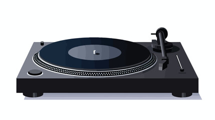 Vinyl player console icon  silloutte icon flat vector