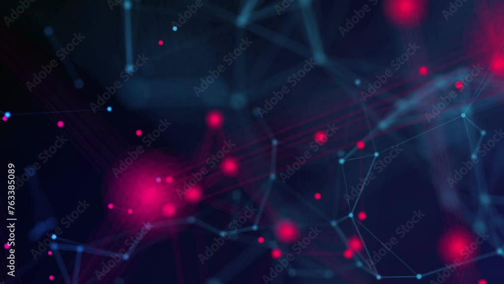 Wall mural abstract geometric technology motion background with connected line and dots. the concept of science