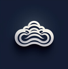 white creative cloud logo for your use, in the style of dark indigo and light black сreated with Generative Ai
