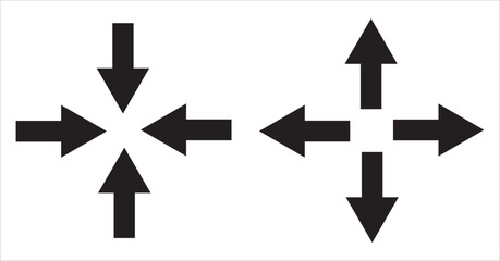 Expand size icon zoom icon. Enlarge vector symbol. Simple zoom arrow icons. expansion and contraction icon set. EPS10