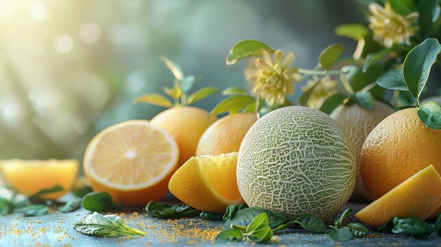 Bright citrus and succulent melons offering a feast for the senses amid an abundance of island produce