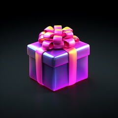 3d icon, one cartoon toy gift box,3d lllustration, sleek, game props сreated with Generative Ai