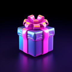 3d icon, one cartoon toy gift box,3d lllustration, sleek, game props сreated with Generative Ai