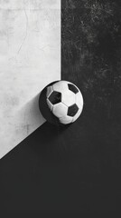 Soccer Football Minimalism Illustration Background in the Colors Black and White created with Generative AI Technology