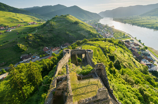 Blick von der ruine Hinterhaus, Donau, Wachau, Mostviertel, Nieder&ouml;sterreich, &Ouml;sterreich