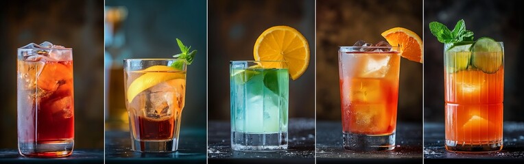 fruity cocktails, summer drinks, cocktail hour, happy hour, mixologist creations, exotic drinks, party drinks, alcohol mix, drink garnishes, nightlife, bar atmosphere, crafted cocktails