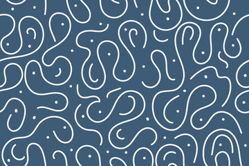 Simple childish scribble funky design. Twisted lines, fluid, curved, wiggling stripes, waves, geometric, brush, marker drawn bold doodle lines seamless pattern. Abstract modern ornament background. - obrazy, fototapety, plakaty