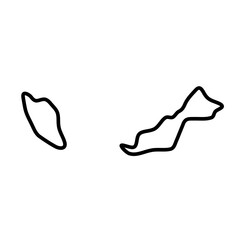 Malaysia country simplified map. Thick black outline contour. Simple vector icon