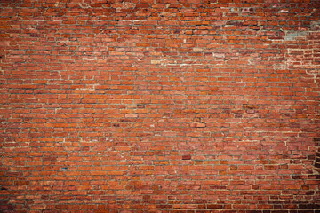 red brick wall wallpaper, aged vintage tiles as background - 763394042