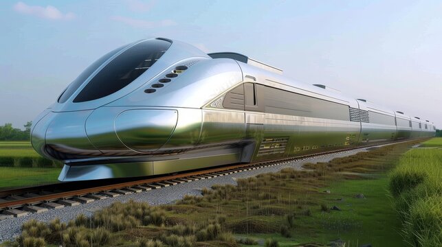 futuristic bullet train or hyperloop ultrasonic train capsule