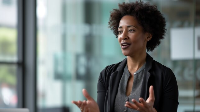 Business woman in a modern office