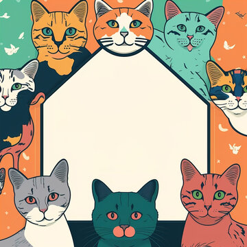 Whimsical Crowdfunding Campaign Design for New Cat Hotel - Bright, Playful Illustrations and Bold Colors 